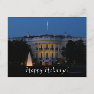 Weihnachts-Weiße Haus am Abend in Washington DC Feiertagspostkarte