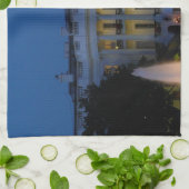 Weihnachts-Weiße Haus am Abend in Washington DC Geschirrtuch (Gefaltet)