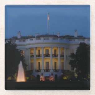 Weihnachts-Weiße Haus am Abend in Washington DC Glasuntersetzer