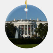 Weihnachts-Weiße Haus am Abend in Washington DC Keramik Ornament (Hinten)