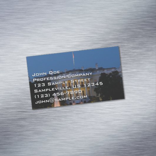 Weihnachts-Weiße Haus am Abend in Washington DC Magnetische Visitenkarte (Beispiel)