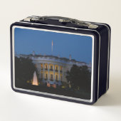 Weihnachts-Weiße Haus am Abend in Washington DC Metall Brotdose (Rückseite)