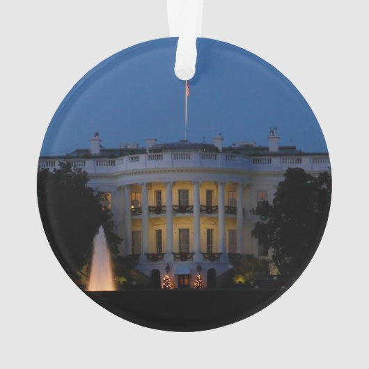 Weihnachts-Weiße Haus am Abend in Washington DC Ornament (Rückseite)