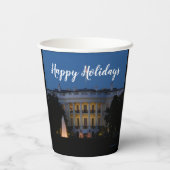 Weihnachts-Weiße Haus am Abend in Washington DC Pappbecher (Rückseite)