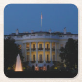 Weihnachts-Weiße Haus am Abend in Washington DC Rechteckiger Pappuntersetzer (Vorderseite)