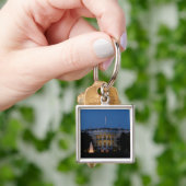Weihnachts-Weiße Haus am Abend in Washington DC Schlüsselanhänger (Hand)