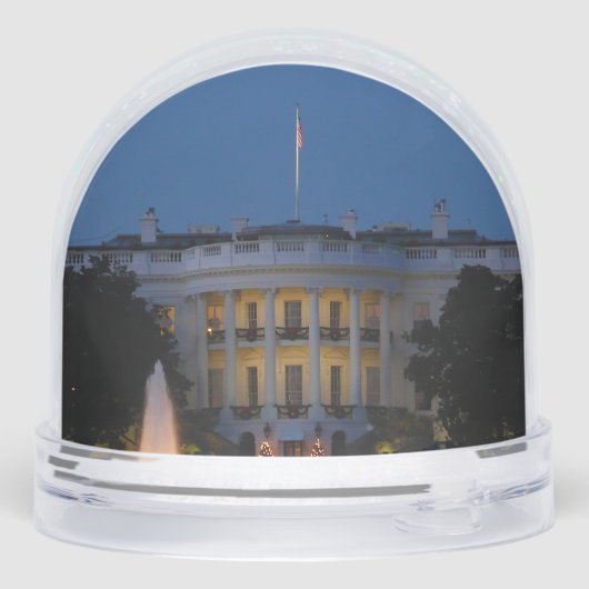 Weihnachts-Weiße Haus am Abend in Washington DC Schneekugeln (Rückseite)