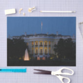 Weihnachts-Weiße Haus am Abend in Washington DC Seidenpapier (Handwerk)