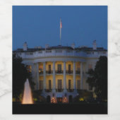 Weihnachts-Weiße Haus am Abend in Washington DC Weinetikett (Einzelnes Label)