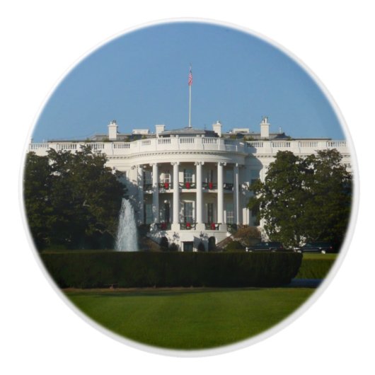 Weihnachts-Weiße Haus für Feiertage Washington DC Keramikknauf (Vorderseite)