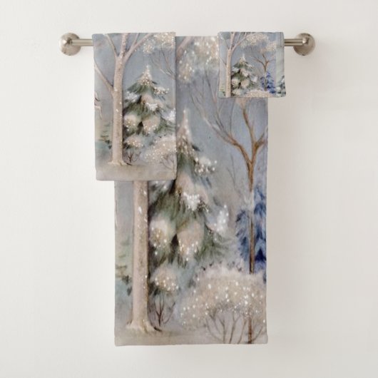 Weihnachts-Weiße Hirschflossen Badhandtuch Set (Insitu)