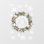 Weihnachts-Weißer Schneeflocken-Feiertagskaffee  Fensteraufkleber (Blatt)