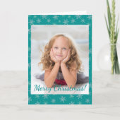 Weihnachts-Weißes & Aqua-Schneeflocken auf Aquamar (Vorderseite)