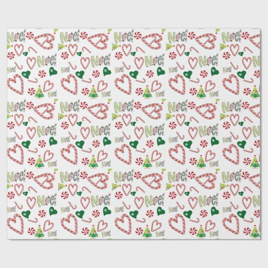 Weihnachts Weißes Weihnachten Bonbons Wrapping Pap Geschenkpapier (Flach)