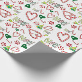 Weihnachts Weißes Weihnachten Bonbons Wrapping Pap Geschenkpapier (Ecke)