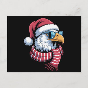 Weihnachts-Weißkopfseeadler-Santa-Hut-Schal Xmas-F Feiertagspostkarte