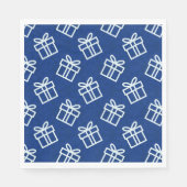 Weihnachts-Weißvorführungen mit blauem Hintergrund Serviette (Vorderseite)