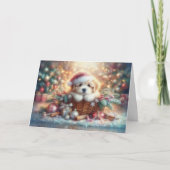 Weihnachts Welpe Christlich Bibel Verse Feiertagskarte (Vorderseite)