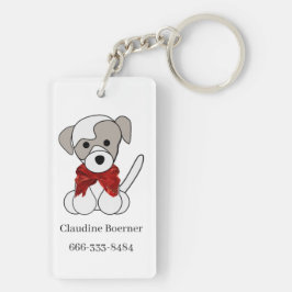 Weihnachts-Welpe-Foto Hochladen oder Zeichnend Sch Schlüsselanhänger