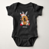 Weihnachts Welpe Gingerbret Letter D Boy Baby Strampler (Vorderseite)