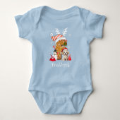 Weihnachts Welpe Gingerbret Name Letter F Boy Baby Strampler (Vorderseite)