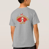 Weihnachts Welpe Gingerbret Name Letter I Boy T-Shirt (Rückseite)