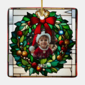 Weihnachts Welpe Imitats gestanzt Glas Keramikornament (Rückseite)