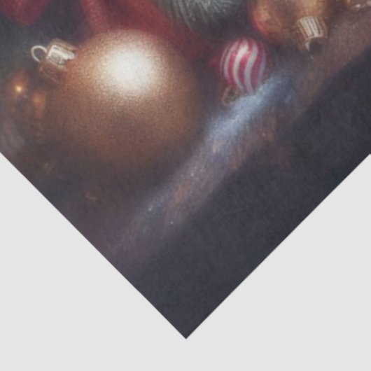 Weihnachts-Welpe in Basket Decoupage Seidenpapier (Ausschnitt)