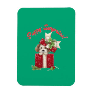 Weihnachts Welpe in Geschenkboxen Urlaub Überrasch Magnet