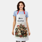 Weihnachts Welpe Schürze (Getragen)