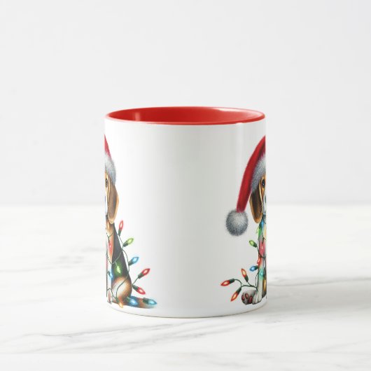 Weihnachts Welpe Tasse (Zentrum)