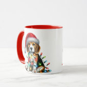 Weihnachts Welpe Tasse (Vorderseite Links)