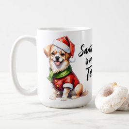 Weihnachts-Welpe tragen Weihnachtsklauseln Outfit Kaffeetasse