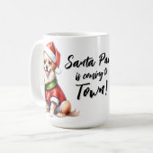 Weihnachts-Welpe tragen Weihnachtsklauseln Outfit Kaffeetasse (Vorderseite Links)