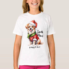 Weihnachts-Welpe tragen Weihnachtsklauseln Outfit T-Shirt