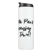 Weihnachts-Welpe tragen Weihnachtsklauseln Outfit Thermosbecher (Nach rechts gedreht)