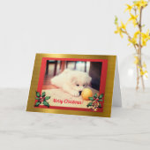 Weihnachts-Welpe, Weihnachtskarte Karte (Gelbe Blume)