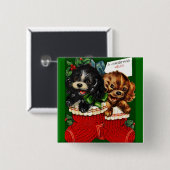 Weihnachts-Welpen Button (Vorne & Hinten)
