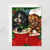 Weihnachts-Welpen Feiertagspostkarte (Vorne/Hinten)