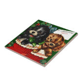 Weihnachts-Welpen Fliese (Seite)