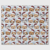 Weihnachts-Welpen-Geschenkpapier Geschenkpapier (Flach)