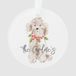 Weihnachts Welpen Hund Familie NAME Jahr heilig Fe Ornament