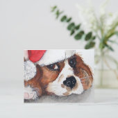 Weihnachts Welpen Hund Postkarte. Postkarte (Stehend Vorderseite)