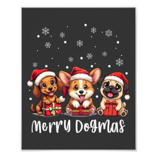 Weihnachts Welpen Hunde frohe Dogmas Fotodruck