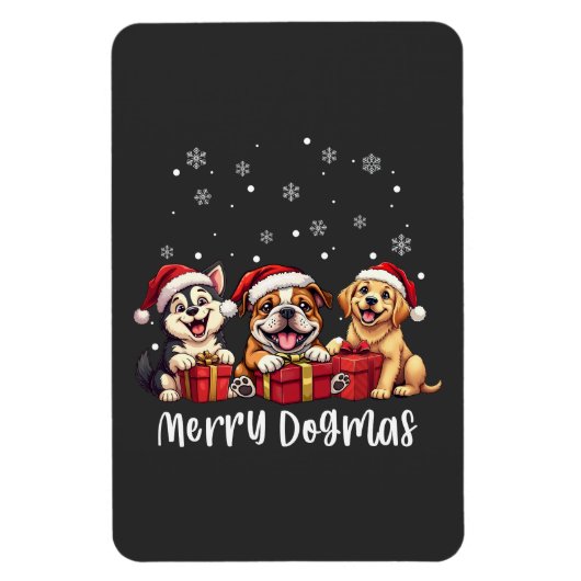 Weihnachts Welpen Hunde frohe Dogmas Magnet (Vertikal)