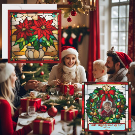 Weihnachts Welpen Imitate gestanzt Glas