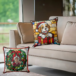 Weihnachts Welpen Imitate gestanzt Glas Kissen