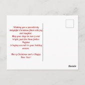 Weihnachts Welpen Urlaub Postkarte (Rückseite)