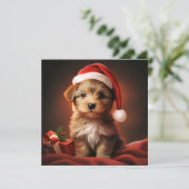 Weihnachts-Welpen-Urlaubskarte Feiertagskarte (Stehend Vorderseite)