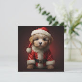 Weihnachts-Welpen-Urlaubskarte Feiertagskarte (Stehend Vorderseite)